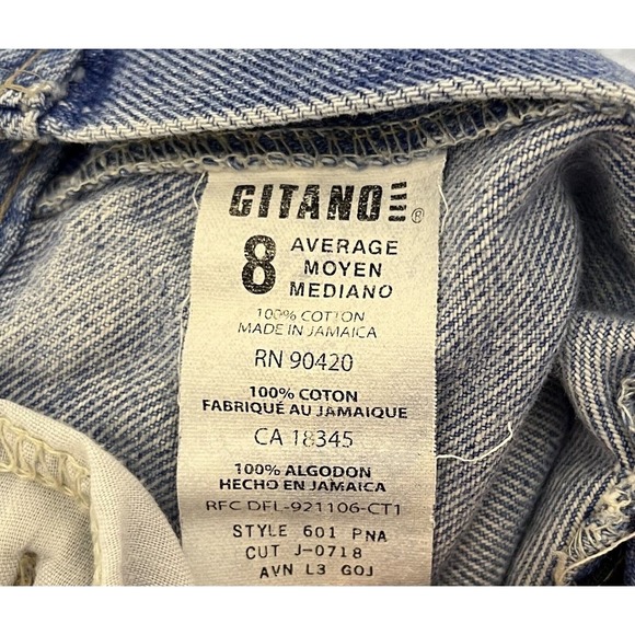 Vintage Gitano Cutoff Mom High Rise Jean Shorts Women Size 8 Blue Cotton Pockets - Picture 3 of 7